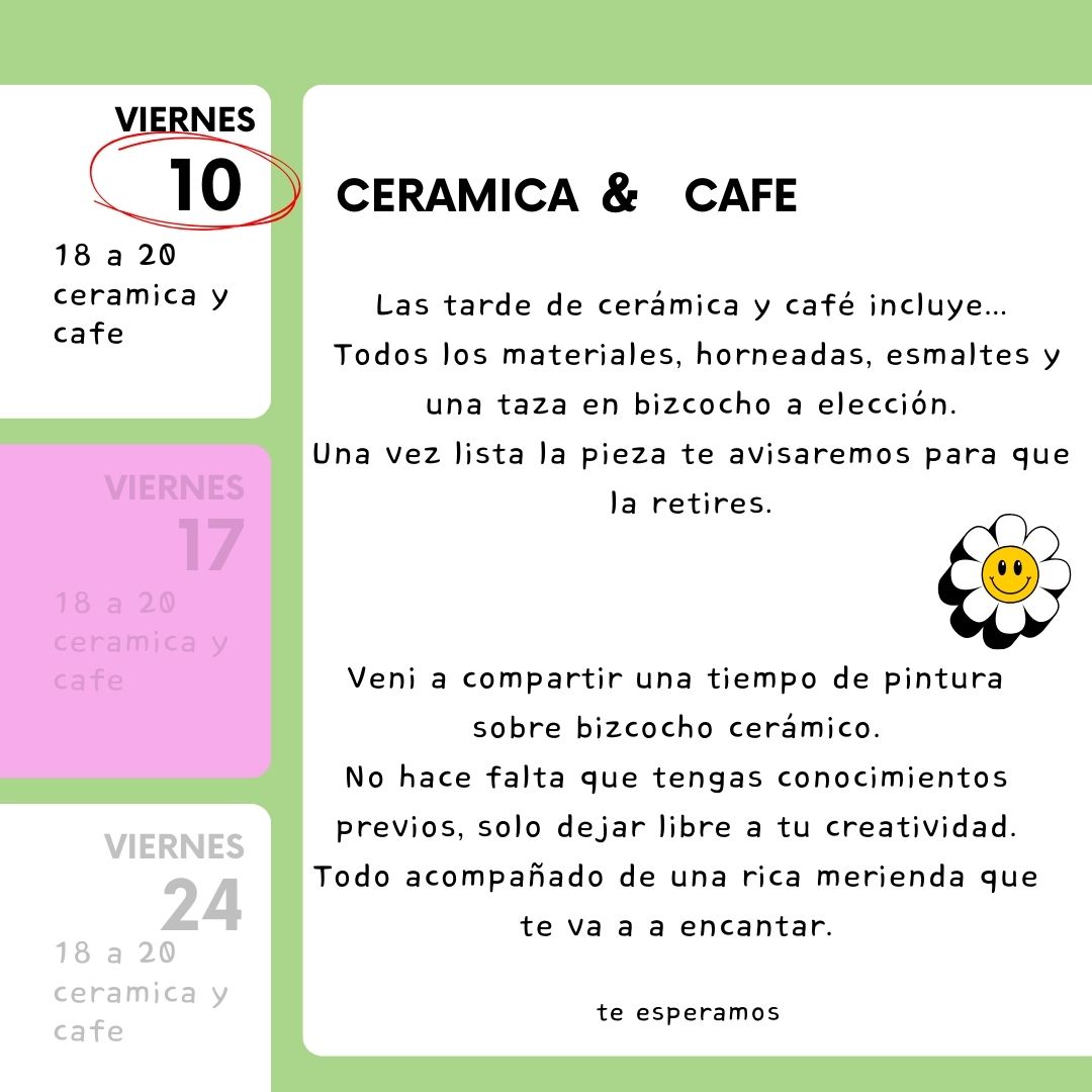 Workshop - Cerámica y Café - Viernes 10